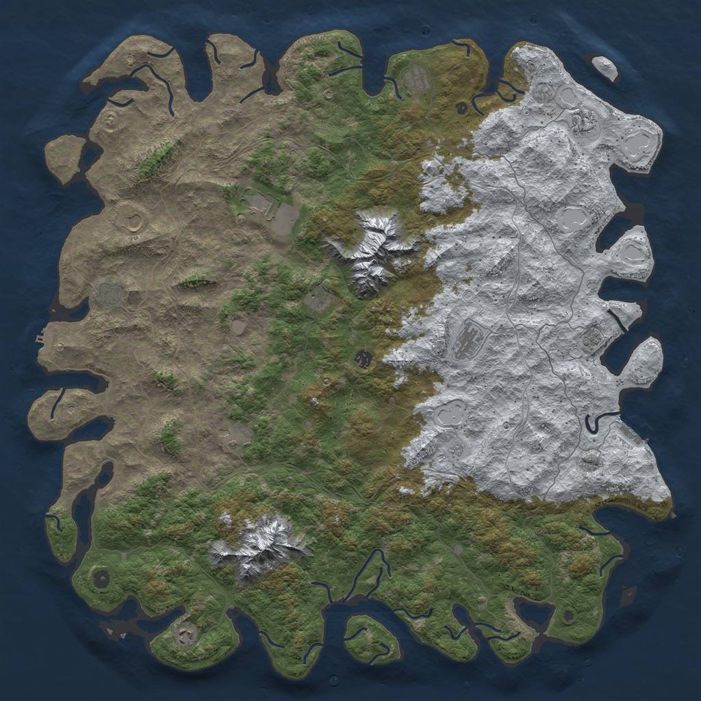 Rust Map: Procedural Map, Size: 6000, Seed: 299483, 20 Monuments