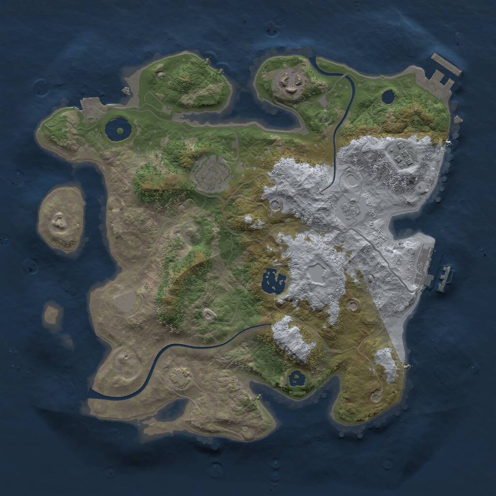 Rust Map: Procedural Map, Size: 3000, Seed: 65956, 10 Monuments