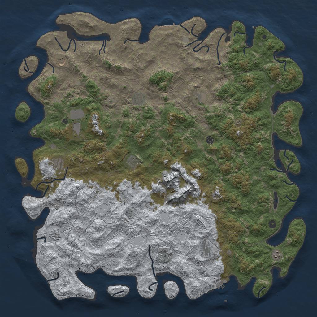 Rust Map: Procedural Map, Size: 6000, Seed: 321993, 20 Monuments