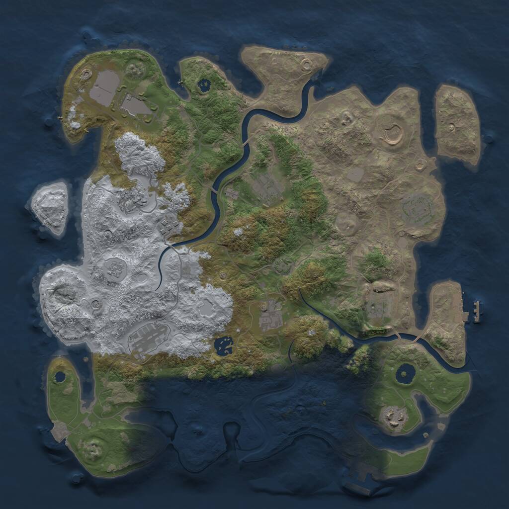 Rust Map: Procedural Map, Size: 3850, Seed: 311284008, 17 Monuments