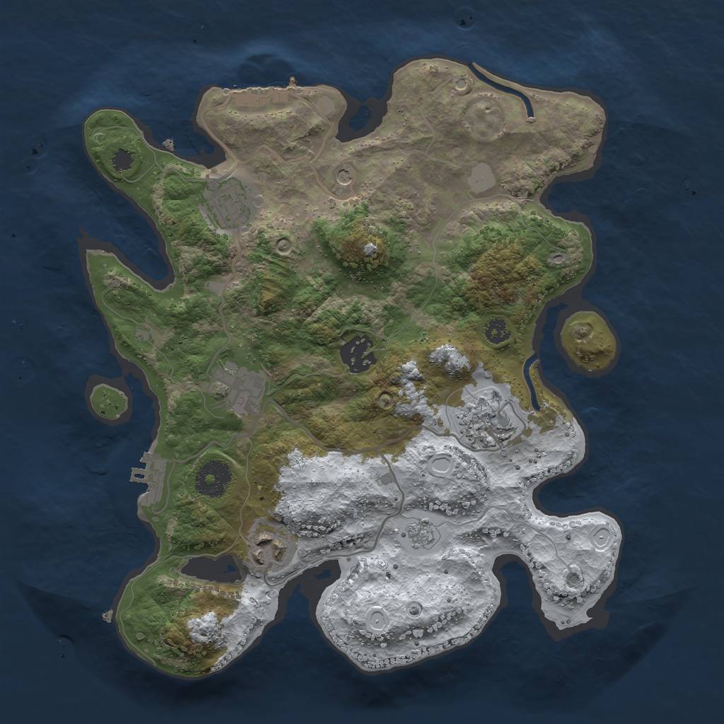 Rust Map: Procedural Map, Size: 3000, Seed: 127516, 14 Monuments