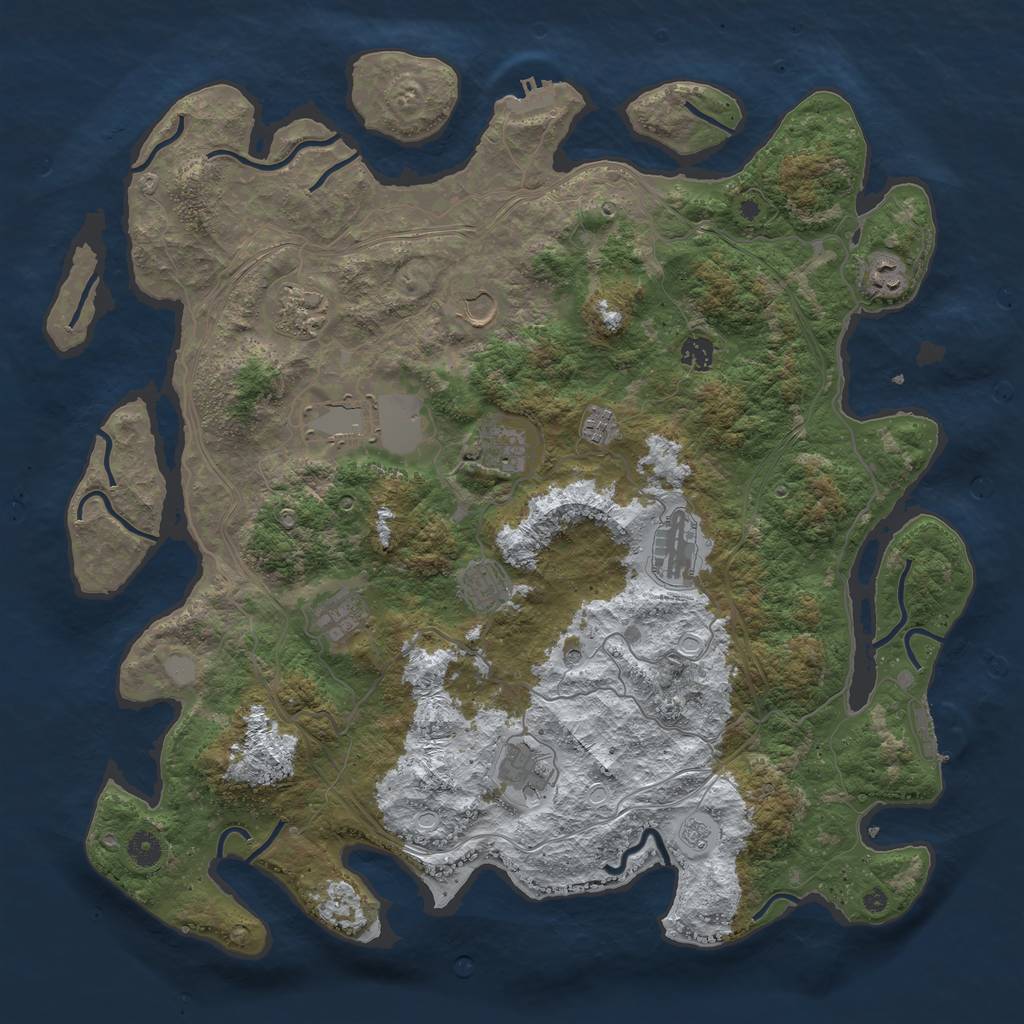 Rust Map: Procedural Map, Size: 4500, Seed: 783943891, 20 Monuments