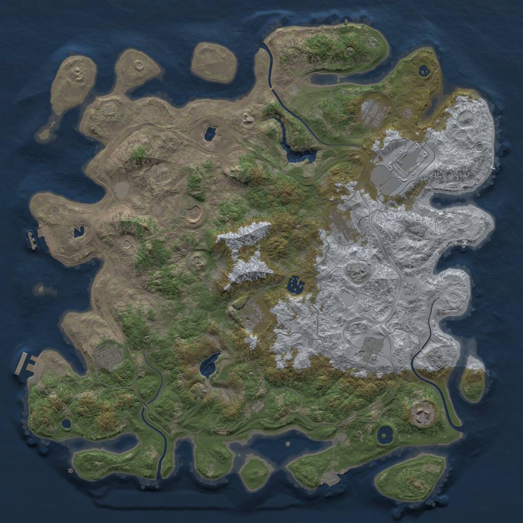 Rust Map: Procedural Map, Size: 4500, Seed: 977703815, 16 Monuments