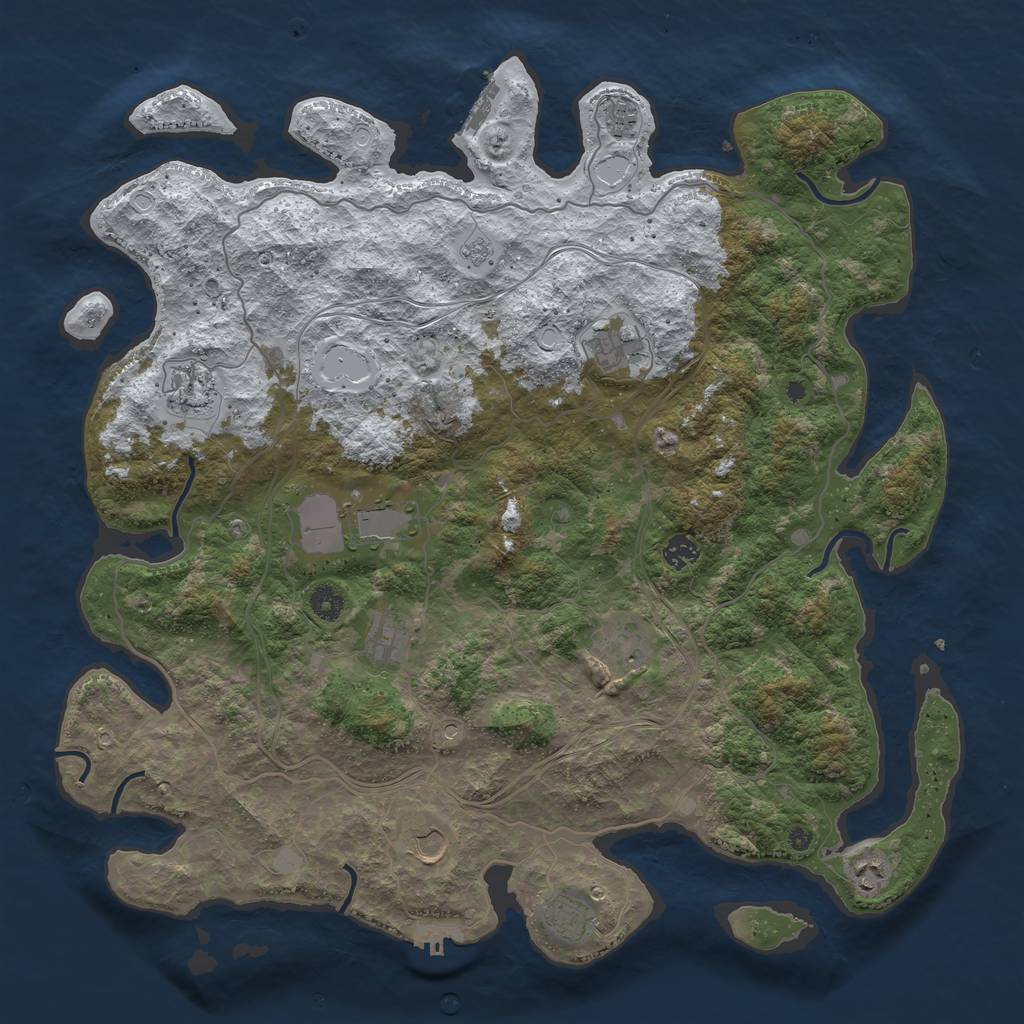 Rust Map: Procedural Map, Size: 4500, Seed: 155859, 19 Monuments