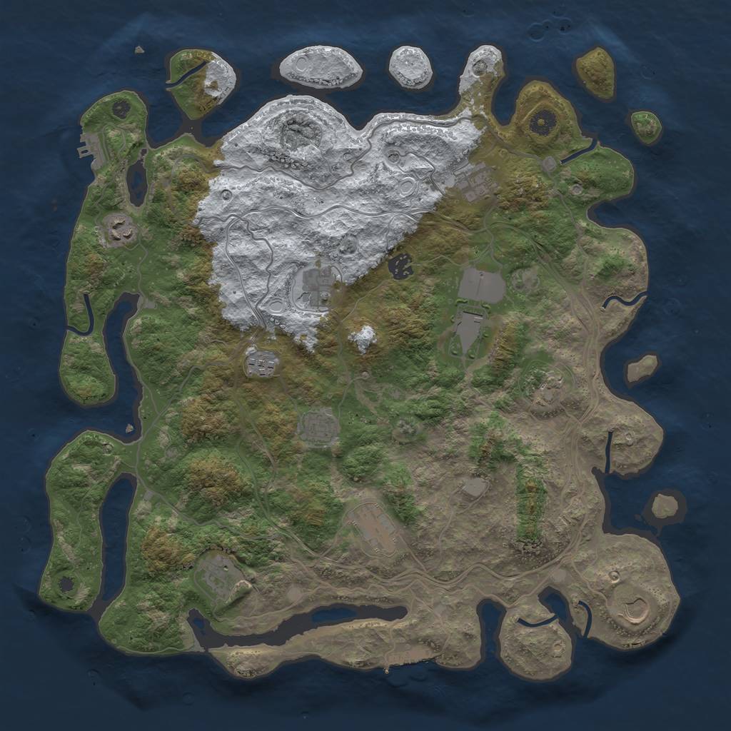 Rust Map: Procedural Map, Size: 4250, Seed: 2047220456, 19 Monuments