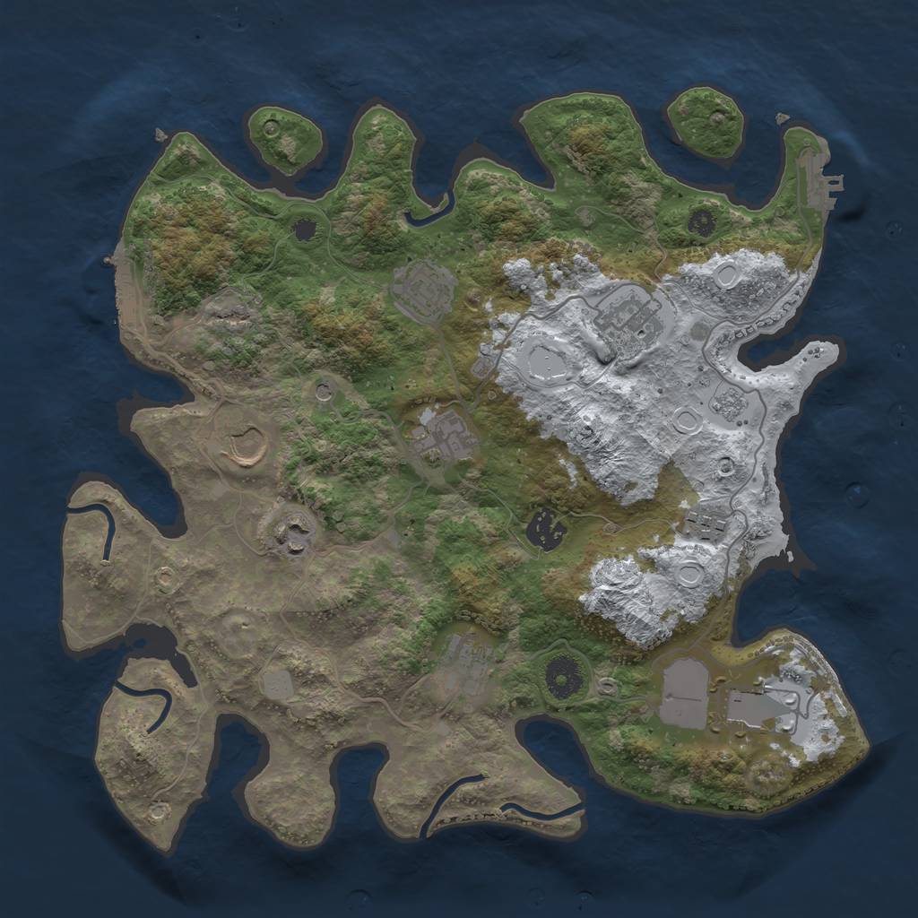 Rust Map: Procedural Map, Size: 3500, Seed: 20220505, 18 Monuments