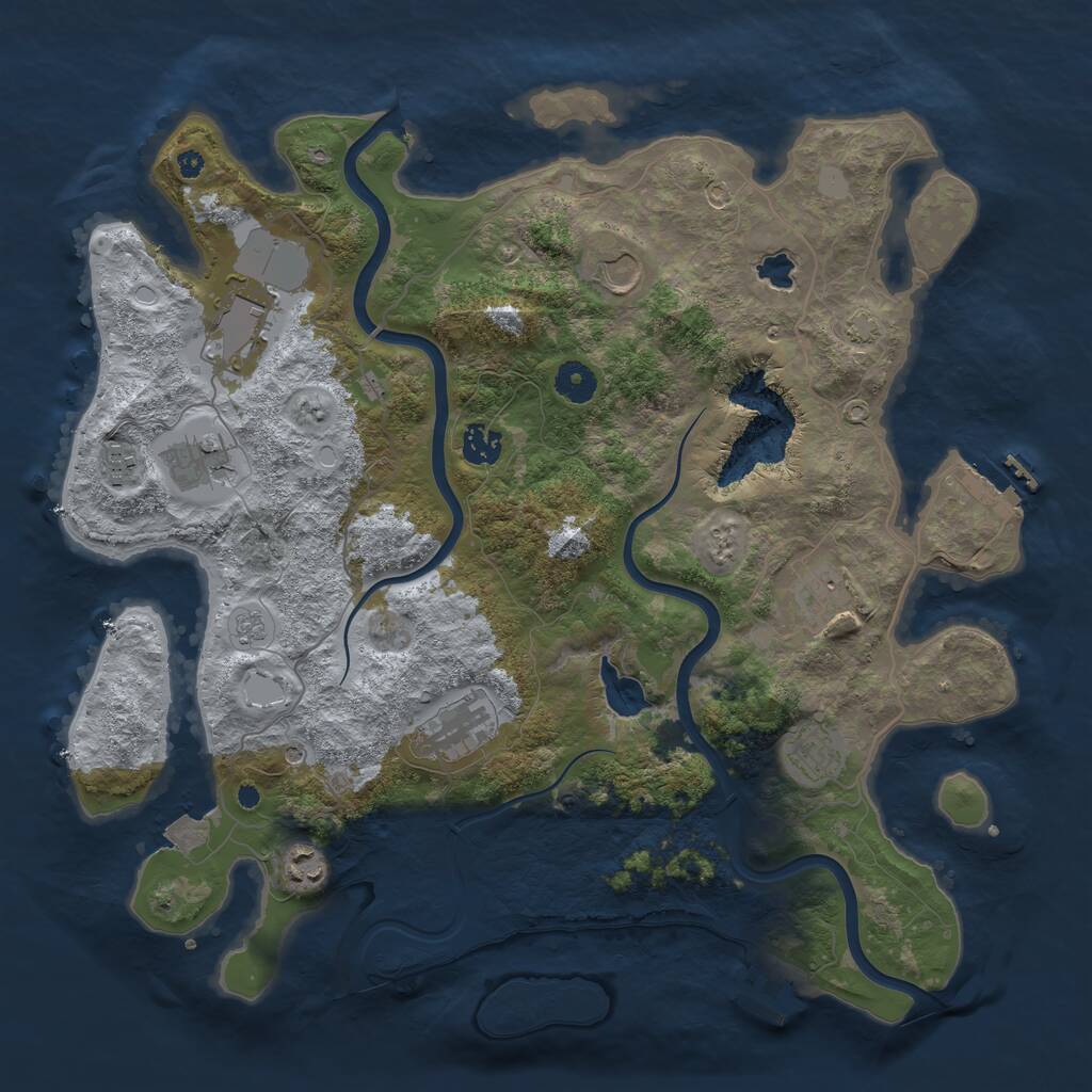 Rust Map: Procedural Map, Size: 4000, Seed: 1875728066, 15 Monuments