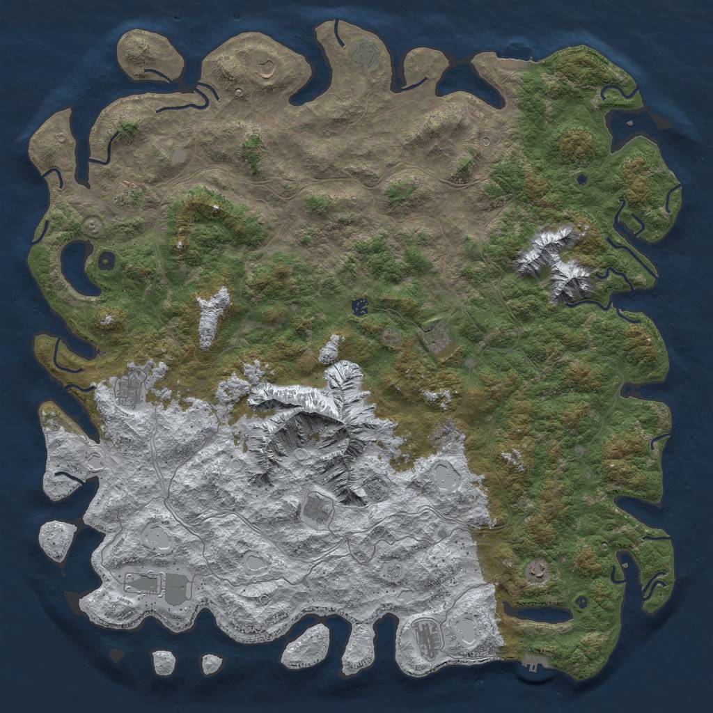 Rust Map: Procedural Map, Size: 6000, Seed: 389302, 20 Monuments