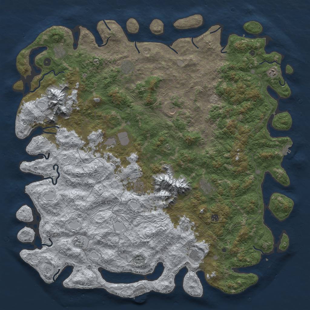 Rust Map: Procedural Map, Size: 6000, Seed: 888905, 20 Monuments