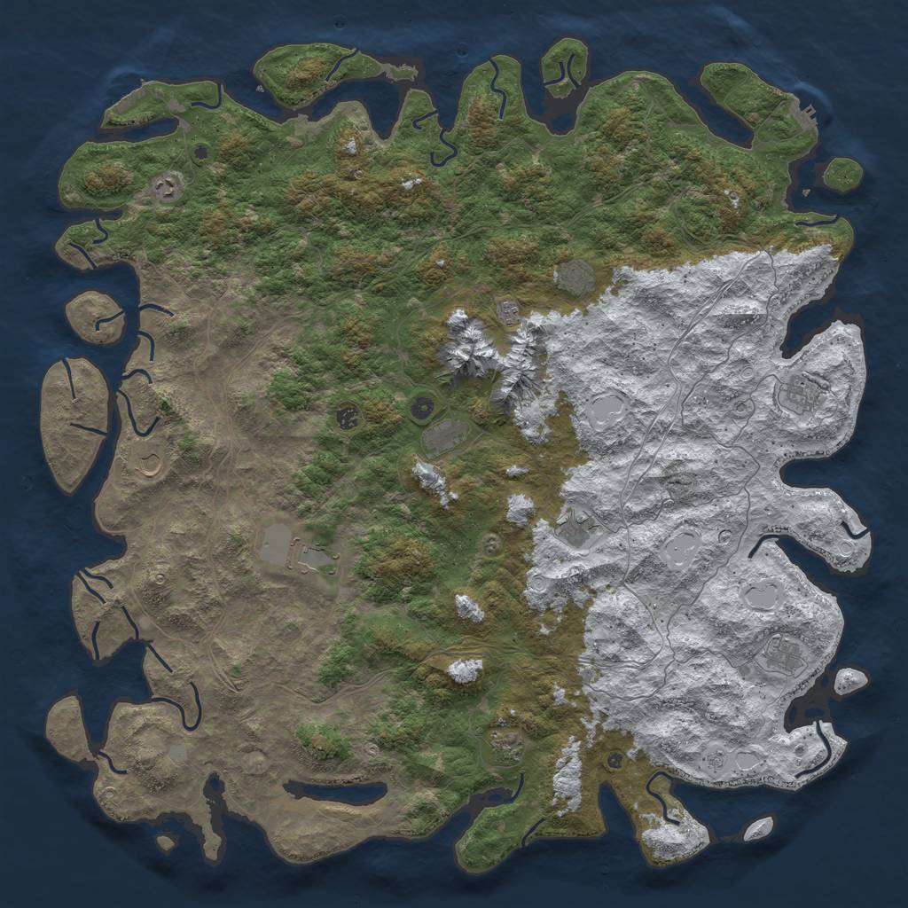 Rust Map: Procedural Map, Size: 6000, Seed: 231567, 20 Monuments