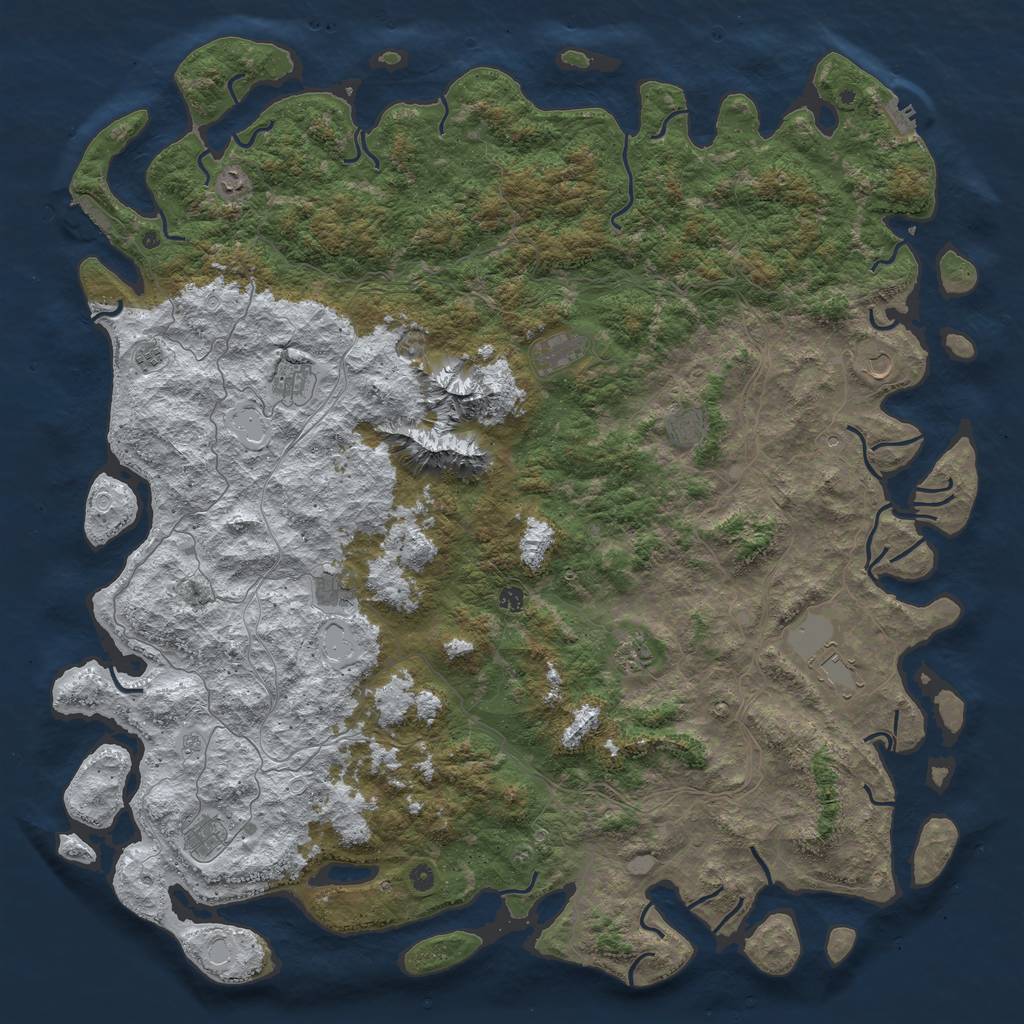 Rust Map: Procedural Map, Size: 6000, Seed: 806144, 20 Monuments