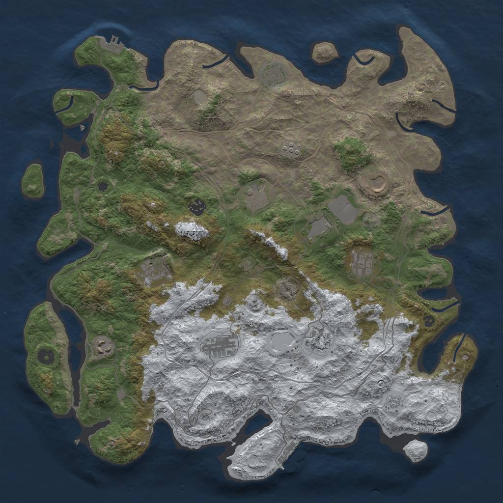 Rust Map: Procedural Map, Size: 4500, Seed: 20220506, 20 Monuments