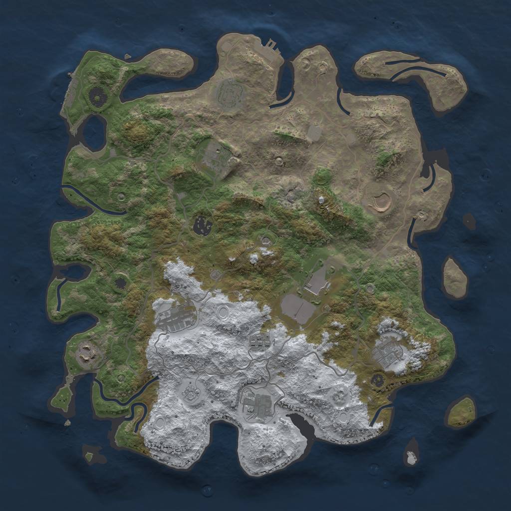 Rust Map: Procedural Map, Size: 4000, Seed: 1773618852, 19 Monuments