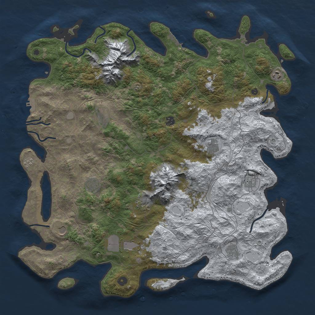 Rust Map: Procedural Map, Size: 5000, Seed: 1786128984, 20 Monuments