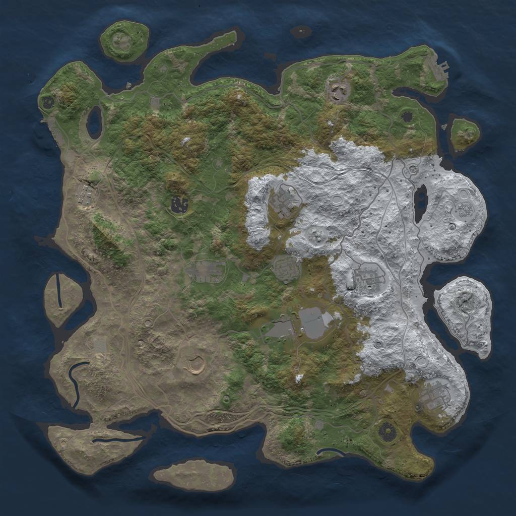 Rust Map: Procedural Map, Size: 4250, Seed: 21648523, 19 Monuments