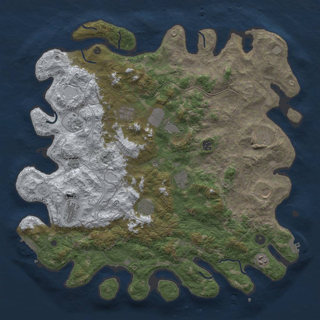 Rust Map: Procedural Map, Size: 4599, Seed: 150000000, 20 Monuments