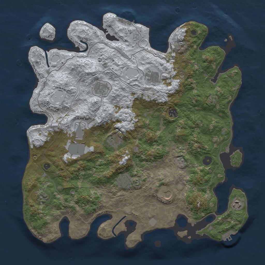 Rust Map: Procedural Map, Size: 4300, Seed: 420420, 19 Monuments