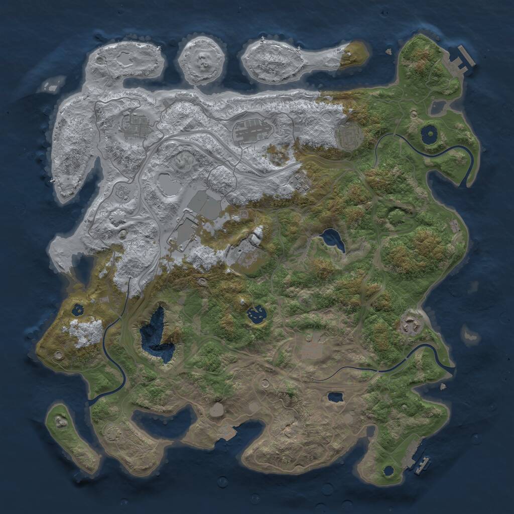 Rust Map: Procedural Map, Size: 4250, Seed: 456456, 15 Monuments