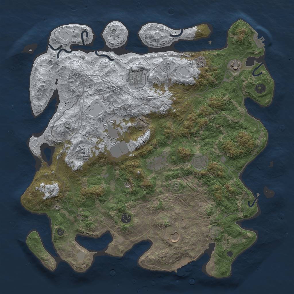 Rust Map: Procedural Map, Size: 4250, Seed: 456456, 18 Monuments