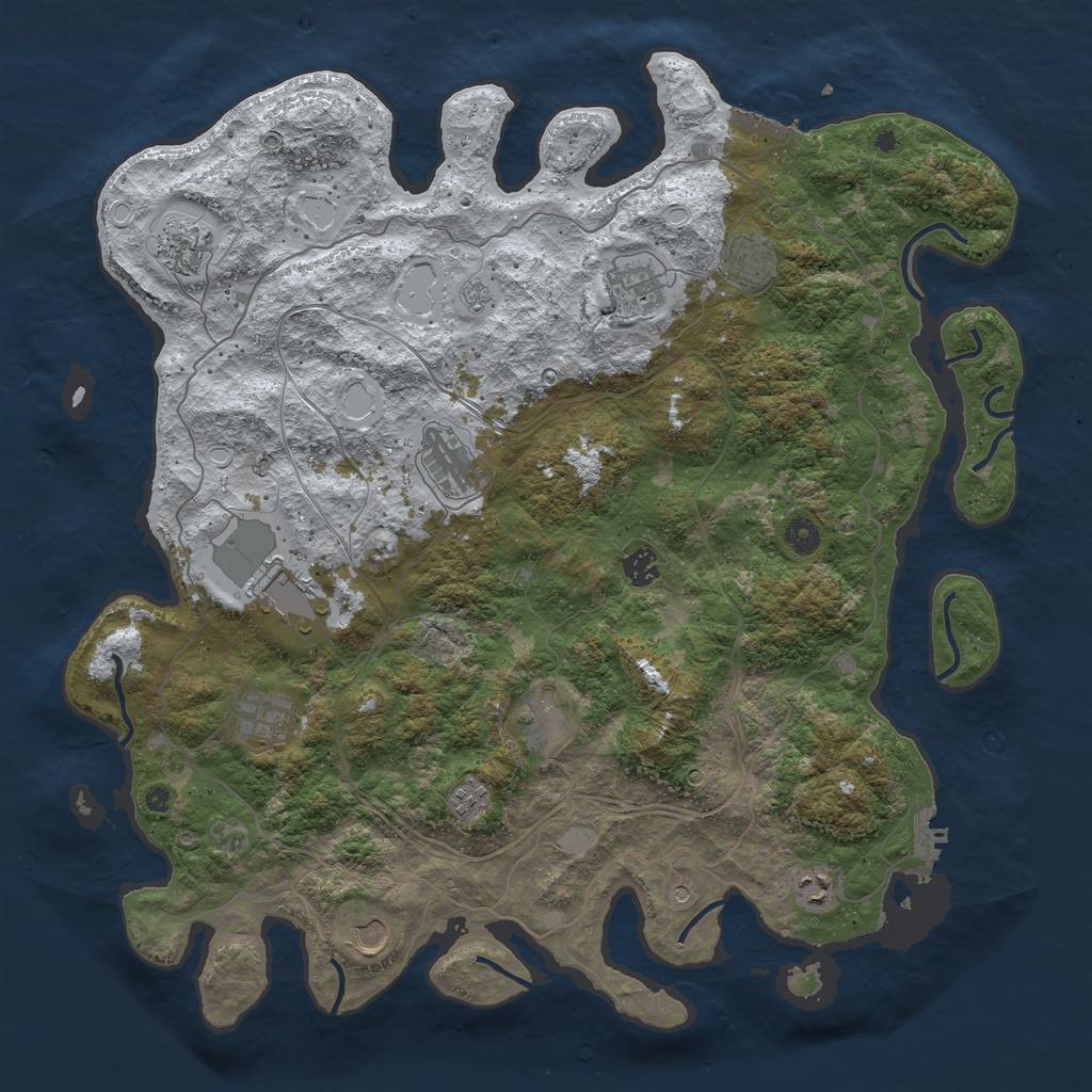 Rust Map: Procedural Map, Size: 4500, Seed: 4306, 20 Monuments