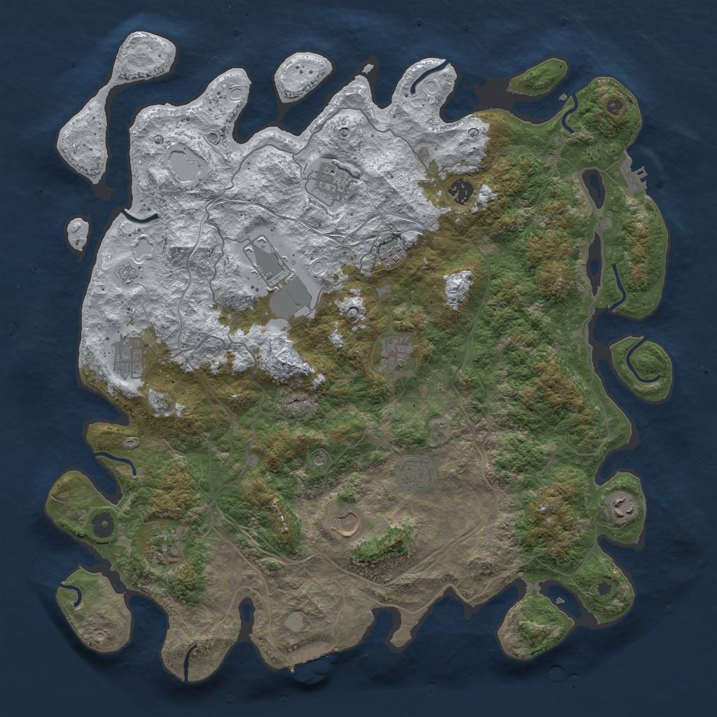 Rust Map: Procedural Map, Size: 4500, Seed: 45255, 19 Monuments