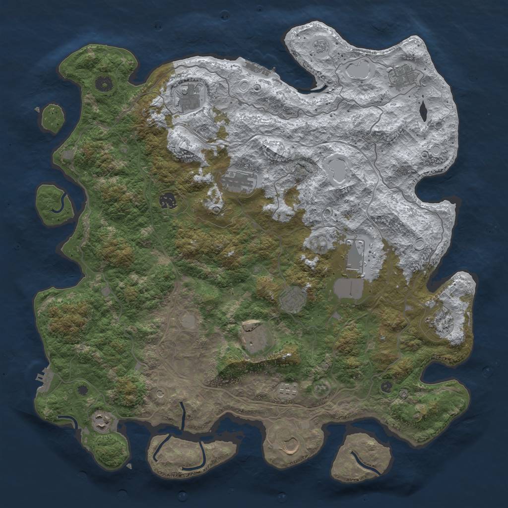 Rust Map: Procedural Map, Size: 4500, Seed: 787293116, 20 Monuments
