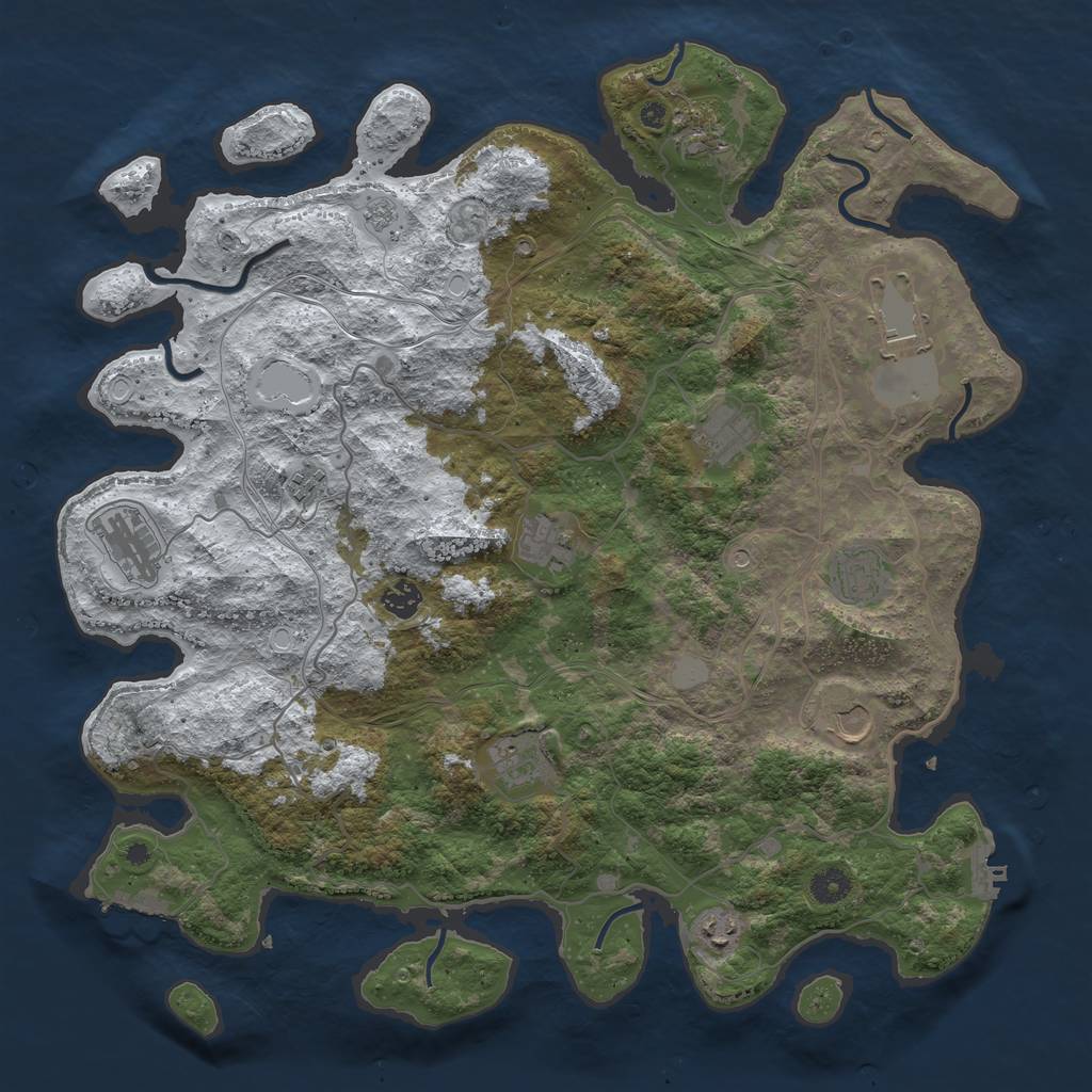 Rust Map: Procedural Map, Size: 4300, Seed: 520, 20 Monuments