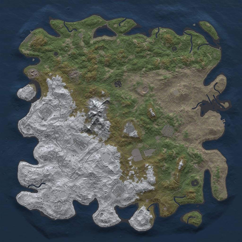Rust Map: Procedural Map, Size: 5000, Seed: 11114395, 19 Monuments