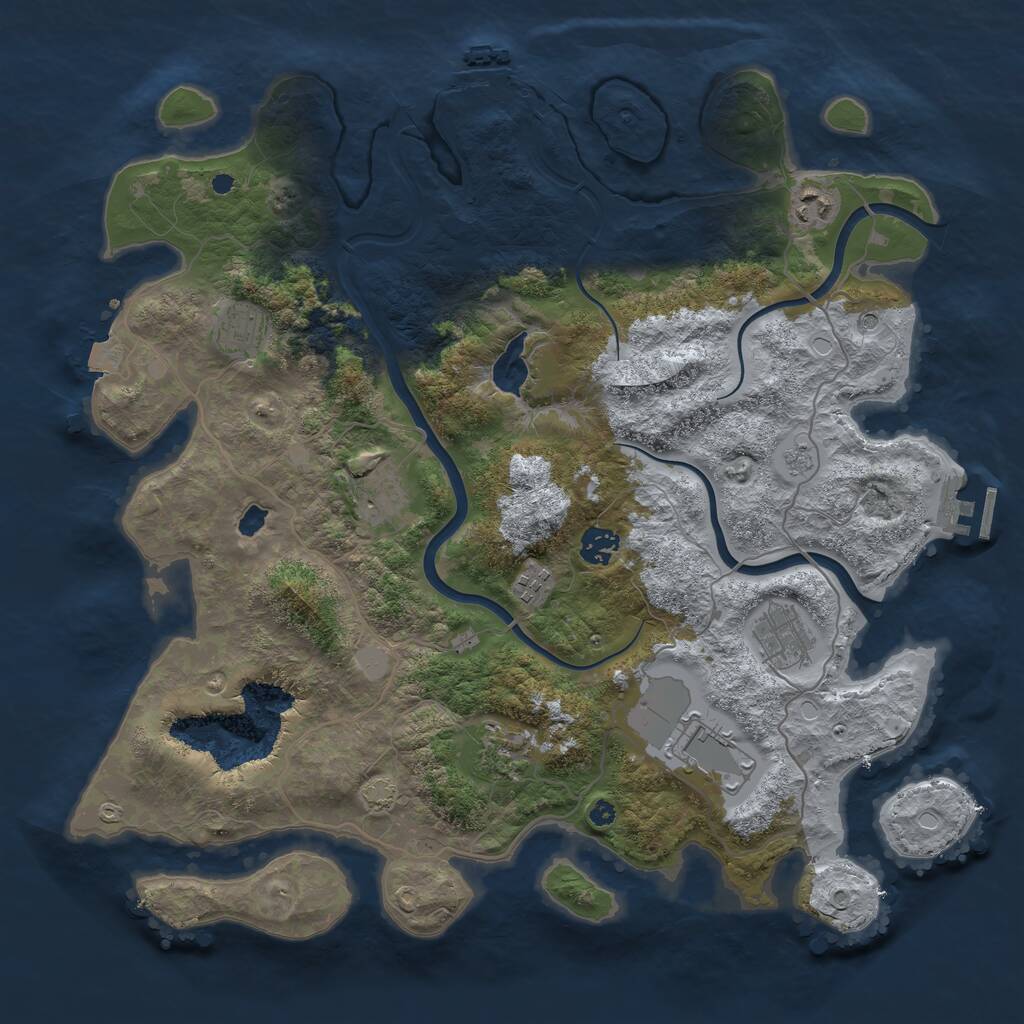 Rust Map: Procedural Map, Size: 4000, Seed: 679801608, 14 Monuments