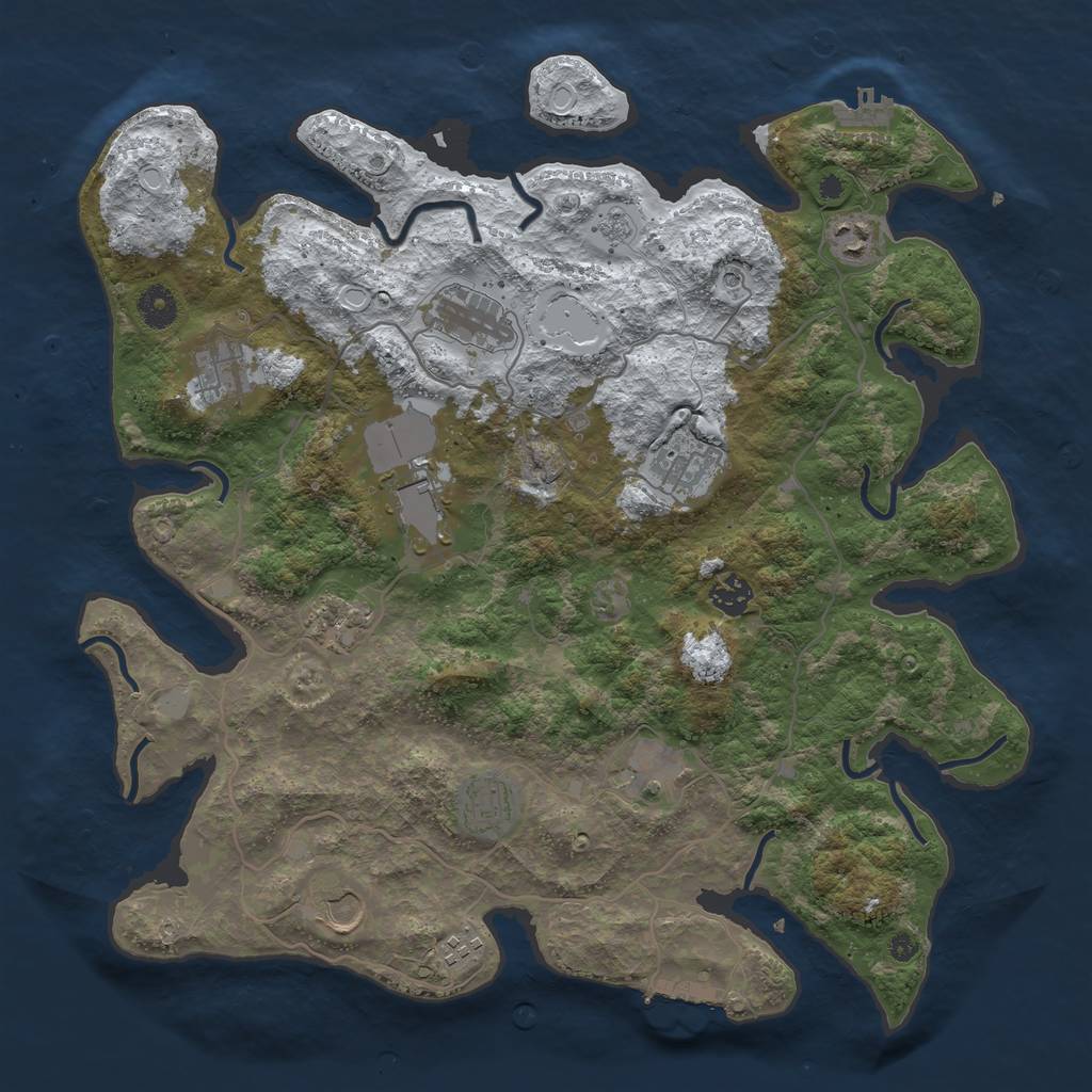Rust Map: Procedural Map, Size: 4000, Seed: 219684, 20 Monuments