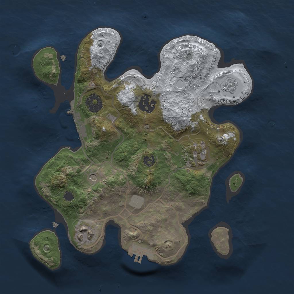 Rust Map: Procedural Map, Size: 2500, Seed: 200000, 12 Monuments