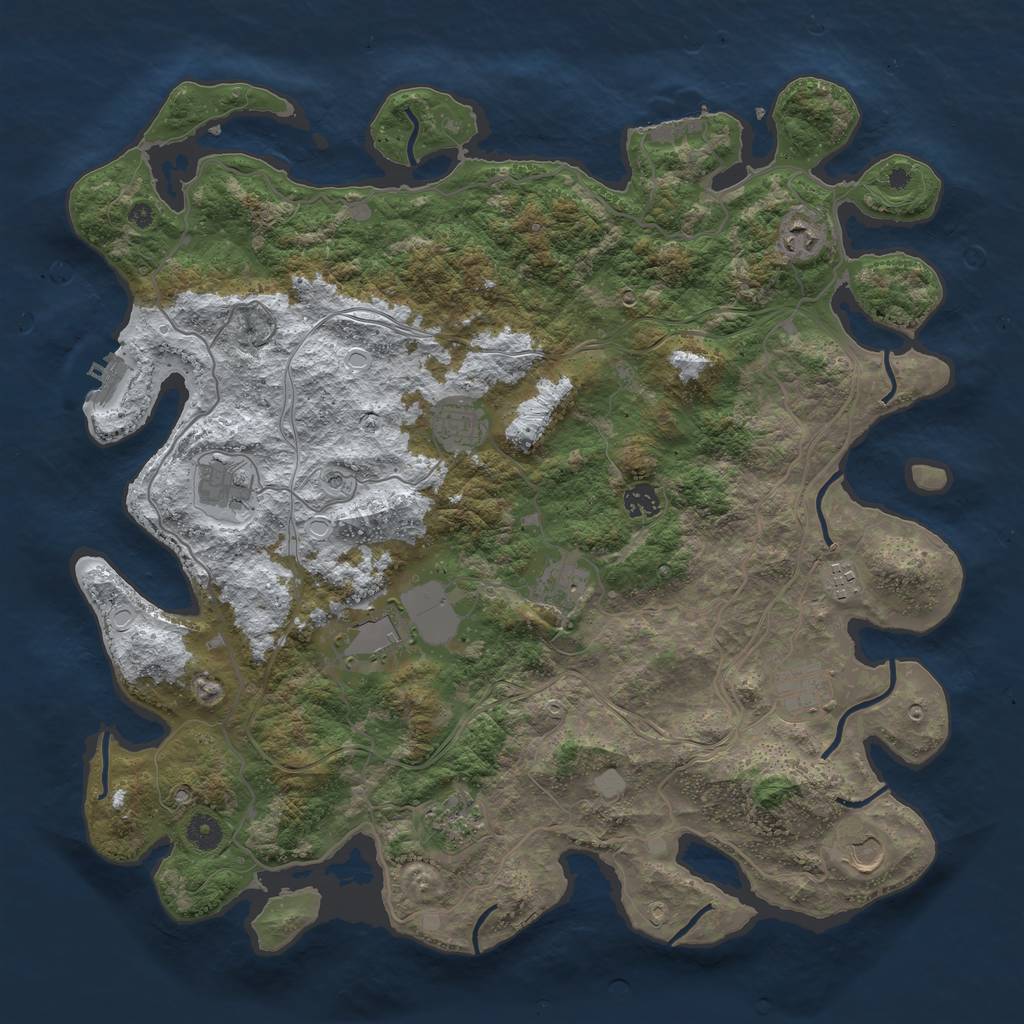 Rust Map: Procedural Map, Size: 4300, Seed: 1165574598, 18 Monuments