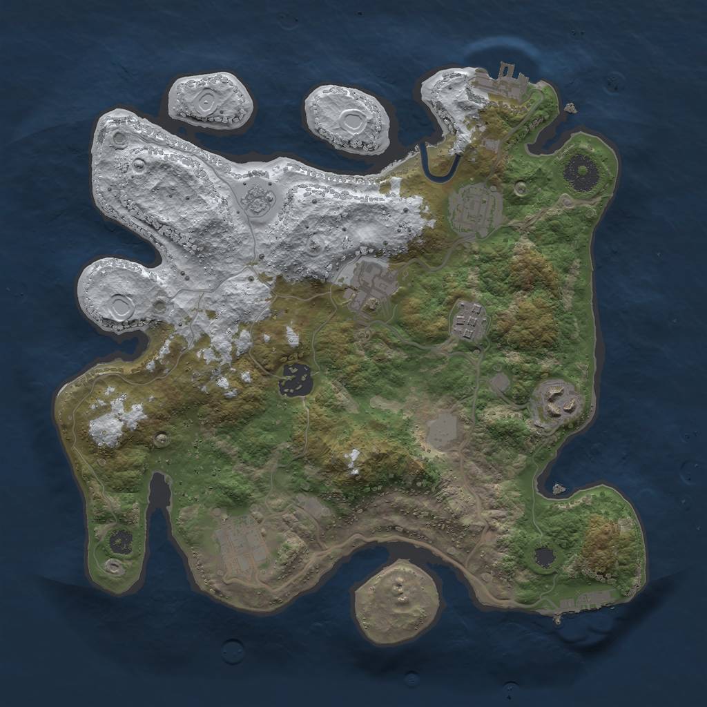 Rust Map: Procedural Map, Size: 3000, Seed: 1521040007, 14 Monuments