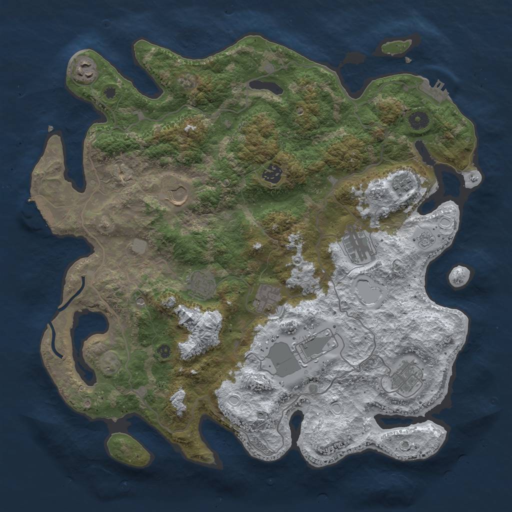 Rust Map: Procedural Map, Size: 4000, Seed: 15412412, 18 Monuments