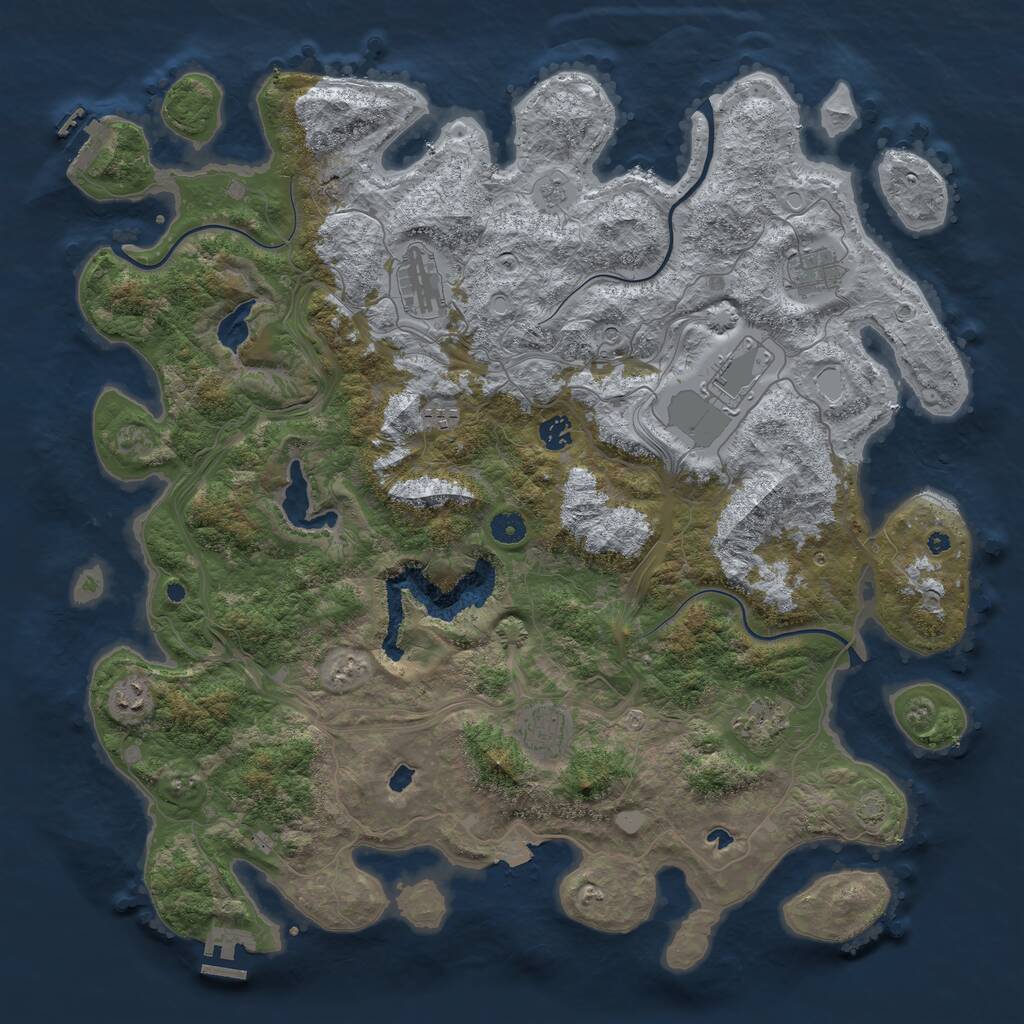 Rust Map: Procedural Map, Size: 4567, Seed: 841236412, 14 Monuments