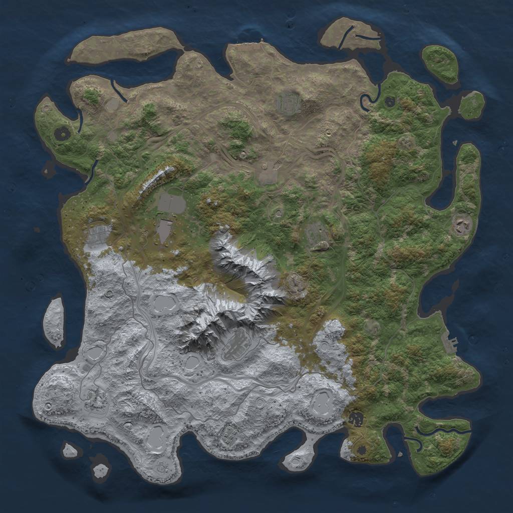 Rust Map: Procedural Map, Size: 5000, Seed: 1580492711, 17 Monuments