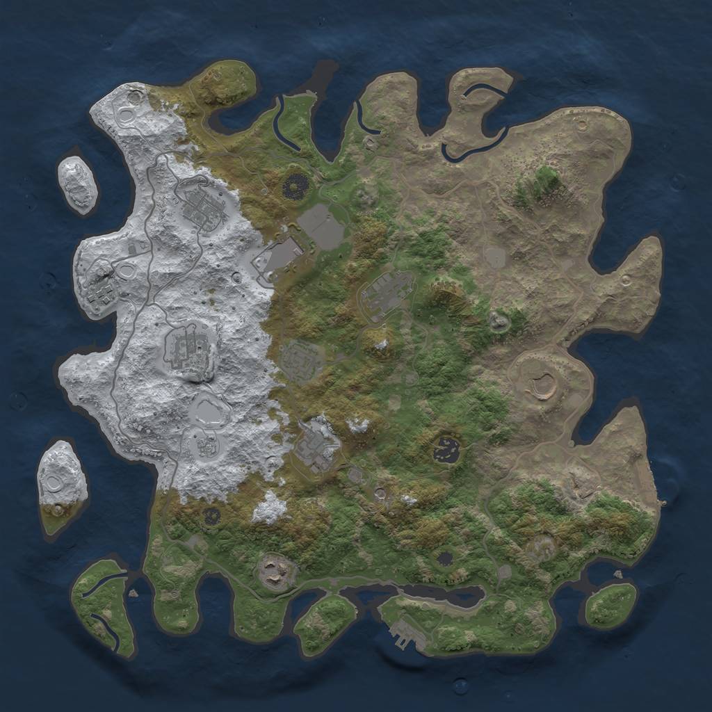 Rust Map: Procedural Map, Size: 4000, Seed: 1504740036, 19 Monuments