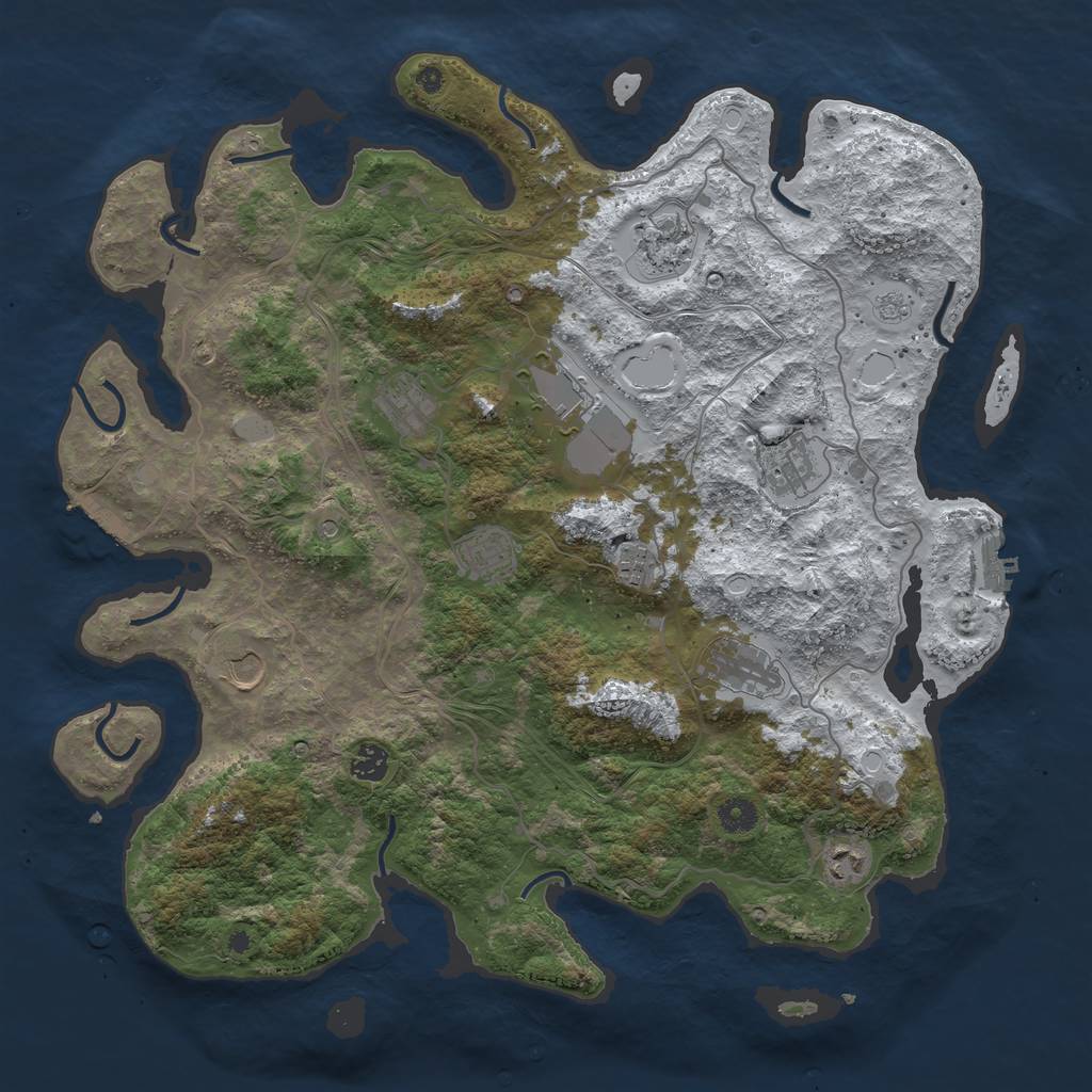 Rust Map: Procedural Map, Size: 4300, Seed: 456545, 19 Monuments