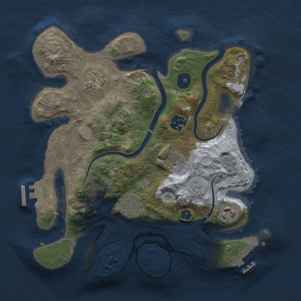 Rust Map: Procedural Map, Size: 3000, Seed: 13828, 12 Monuments