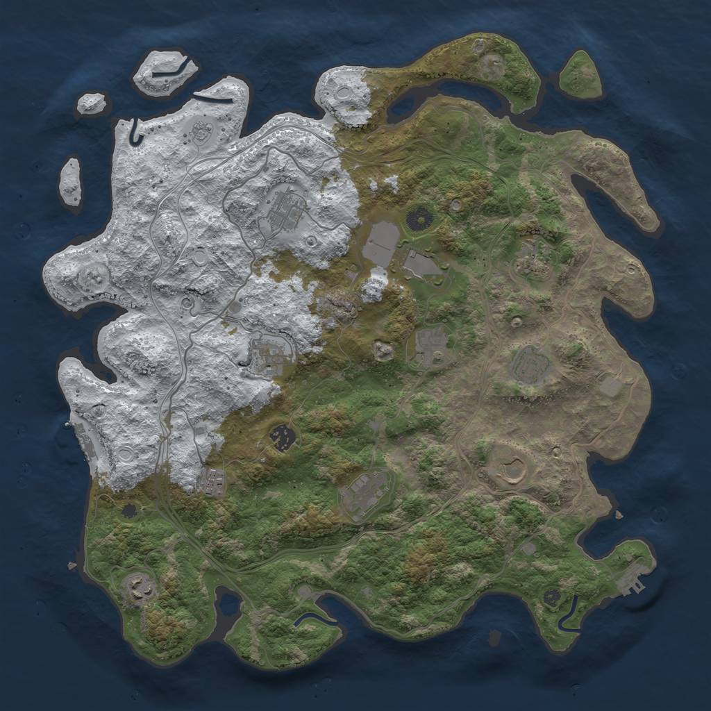 Rust Map: Procedural Map, Size: 4250, Seed: 1304287328, 20 Monuments