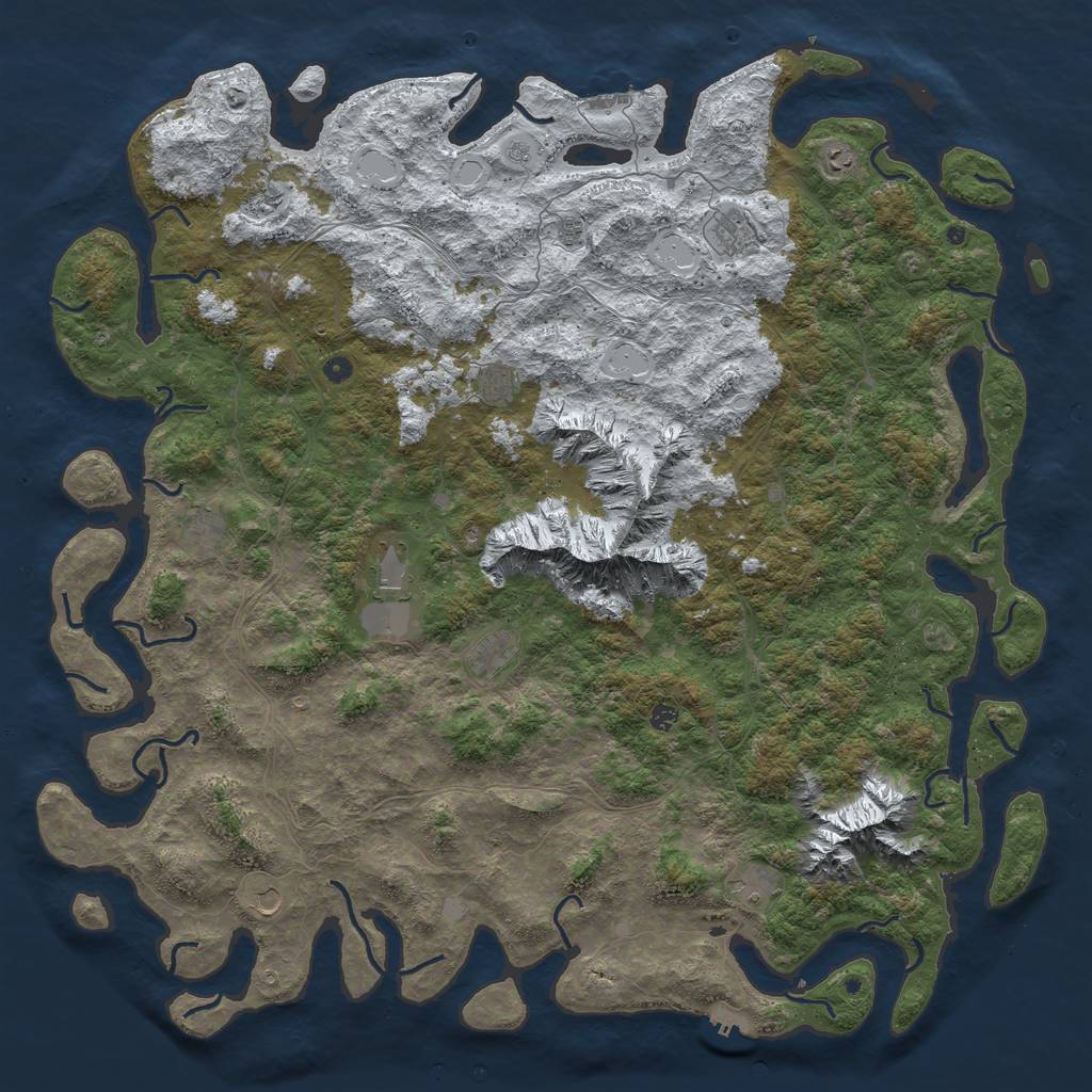 Rust Map: Procedural Map, Size: 6000, Seed: 8415962, 20 Monuments