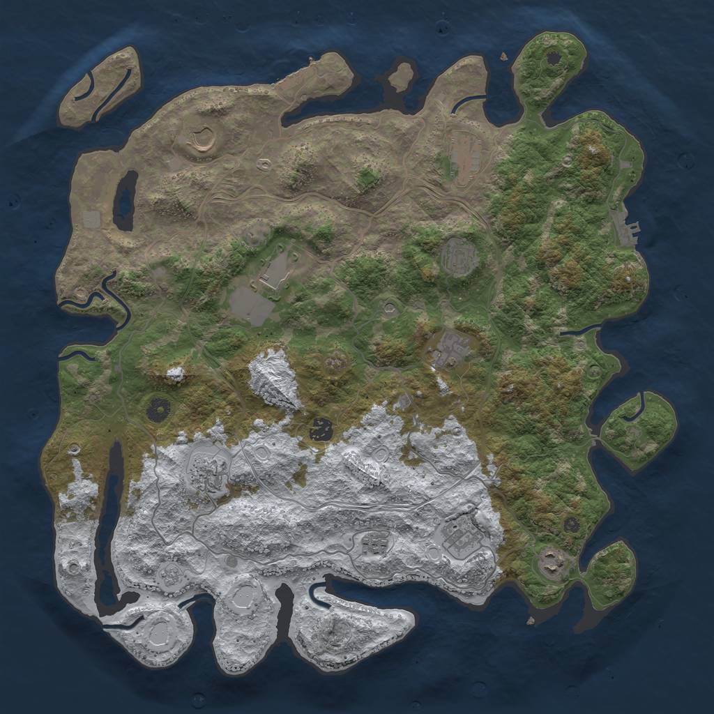 Rust Map: Procedural Map, Size: 4417, Seed: 902078375, 19 Monuments