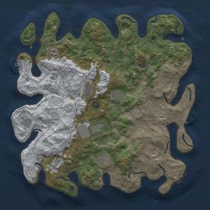 Thumbnail Rust Map: Procedural Map, Size: 4000, Seed: 444444, 19 Monuments