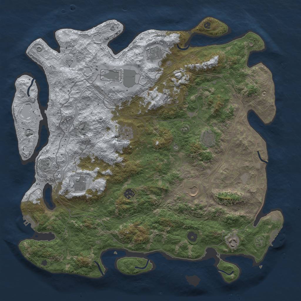 Rust Map: Procedural Map, Size: 4500, Seed: 5358698, 19 Monuments