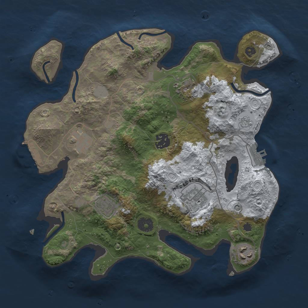 Rust Map: Procedural Map, Size: 3000, Seed: 60188431, 15 Monuments