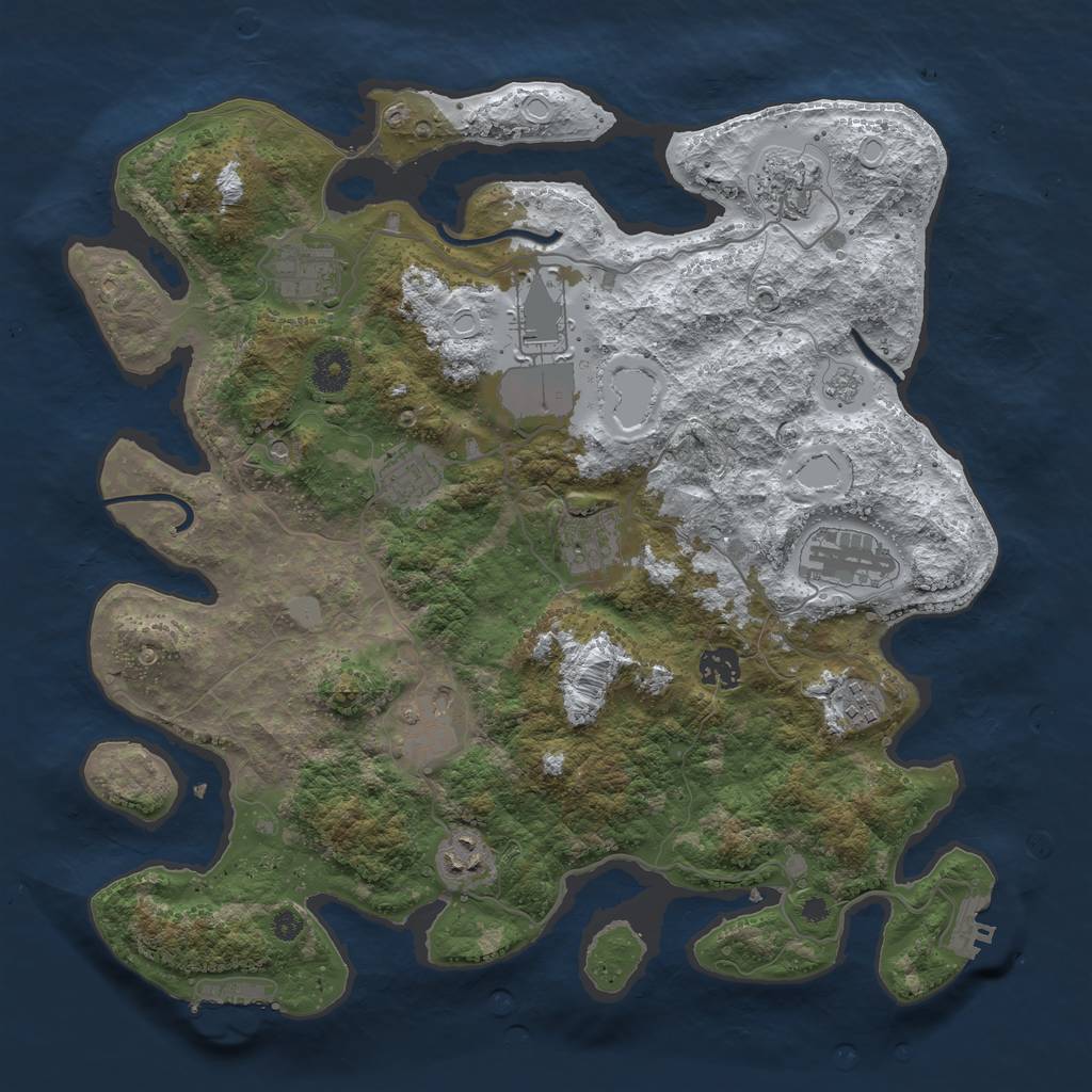 Rust Map: Procedural Map, Size: 3800, Seed: 162, 19 Monuments