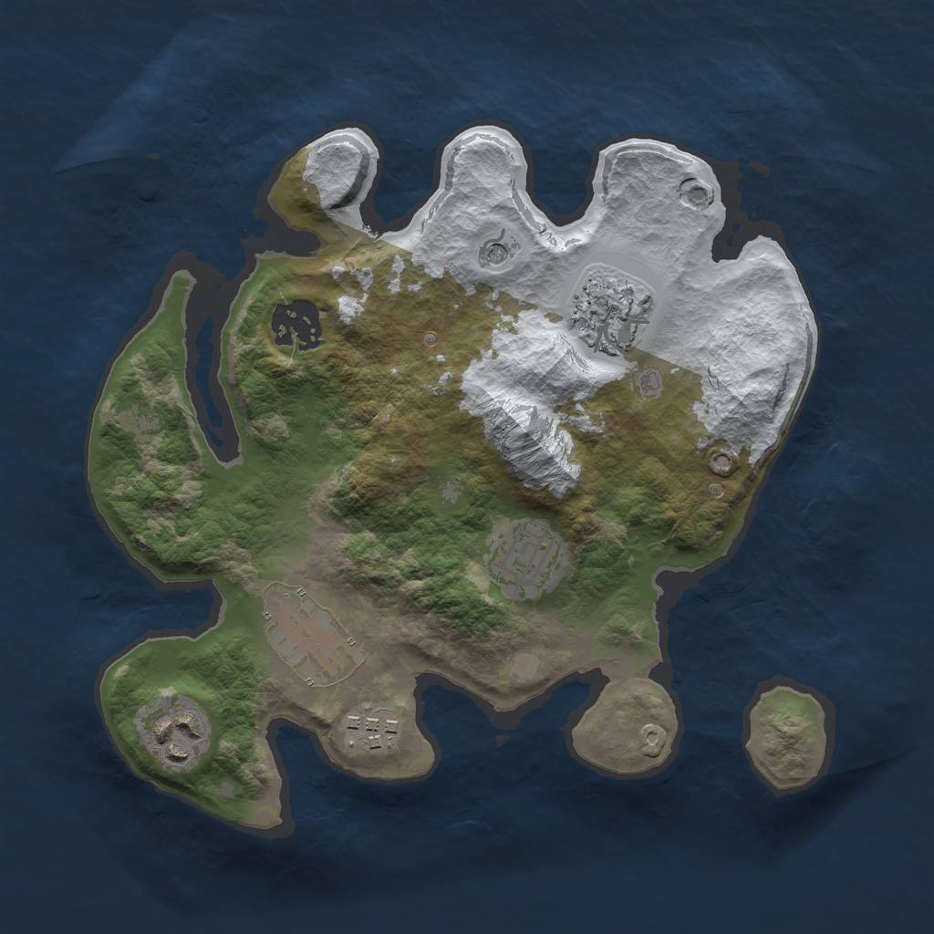 Rust Map: Barren, Size: 2700, Seed: 56547, 9 Monuments