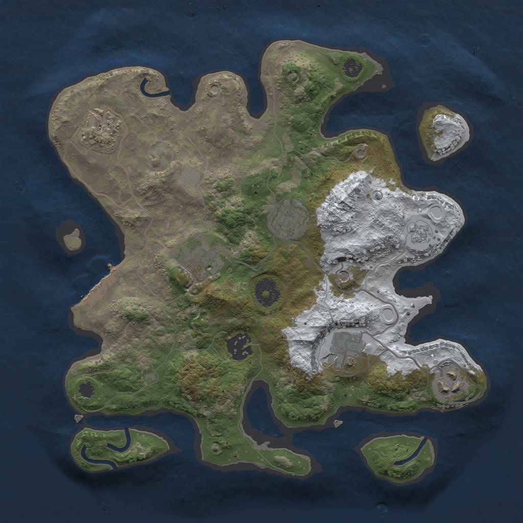 Rust Map: Procedural Map, Size: 3000, Seed: 460200380, 14 Monuments