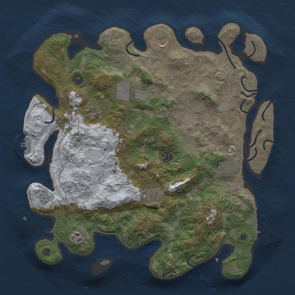 Rust Map: Procedural Map, Size: 4000, Seed: 572010, 18 Monuments