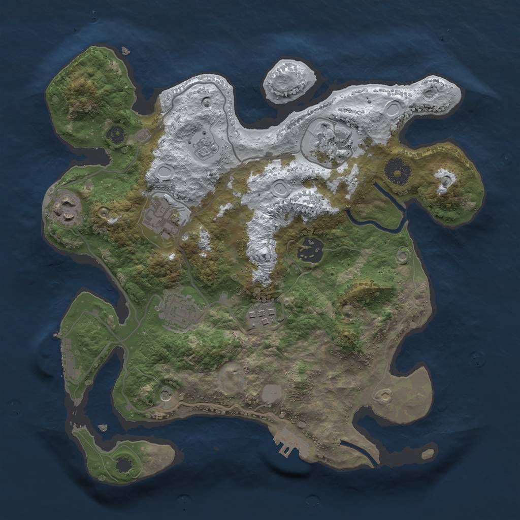 Rust Map: Procedural Map, Size: 3000, Seed: 1662132829, 15 Monuments